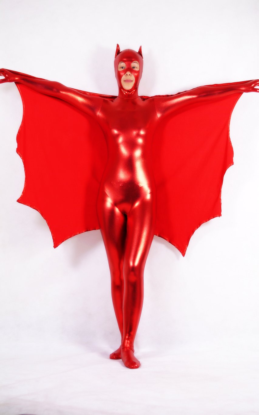 Red Batman Shiny Spandex Zentai Costume